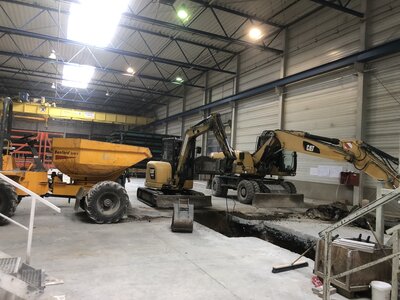 Výrobní haly  - výkopy pro technologie