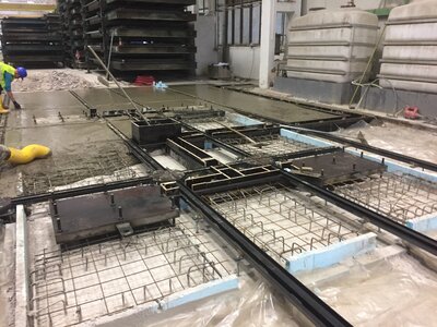 Výrobní haly  - železobetonové monolity pro výrobní technologie