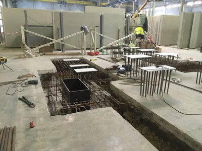 Výrobní haly  - železobetonové monolity pro výrobní technologie