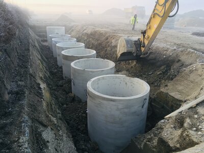 Dešťové hospodářství - železobetonové jímky na dešťovou vodu