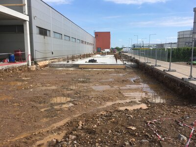 Železobetonový  monolit pro regálový zásobník