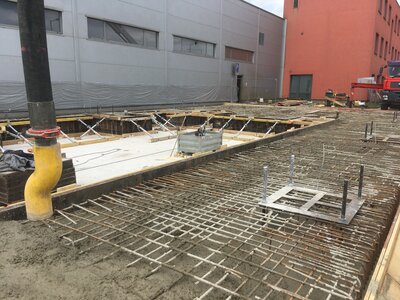 Železobetonový  monolit pro regálový zásobník