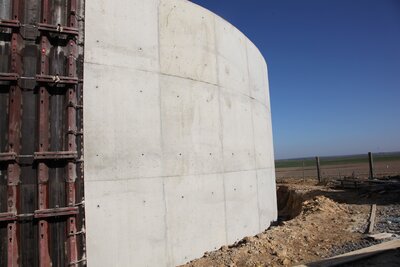 Bioplynová stanice - stěny z železobetonového monolitu