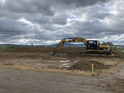 Odtěžení  násypů