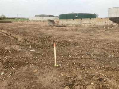 Silážní žlab - výkop základového pasu